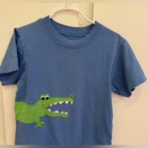 Kelly's Kids Blue Alligator Appliqué Short Sleeve Tee